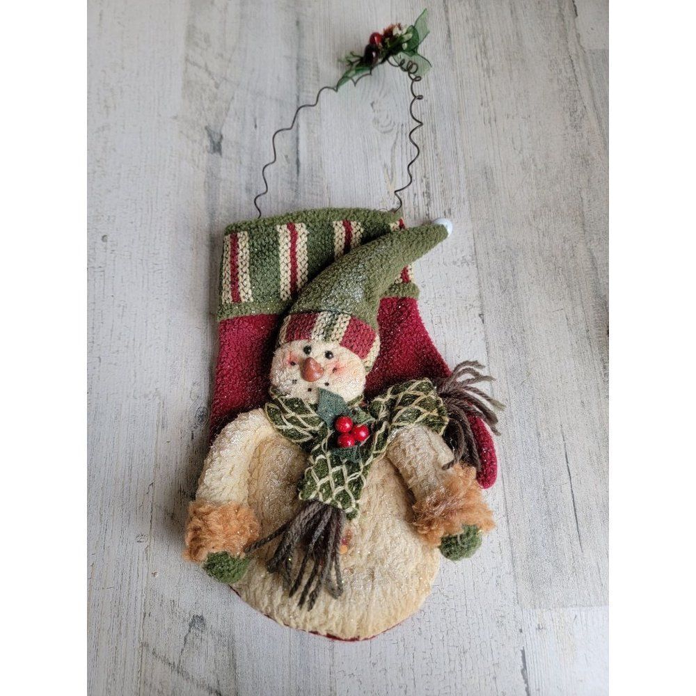 Snowman Mitten stocking Frost Bell hanging Xmas decor